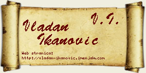 Vladan Ikanović vizit kartica